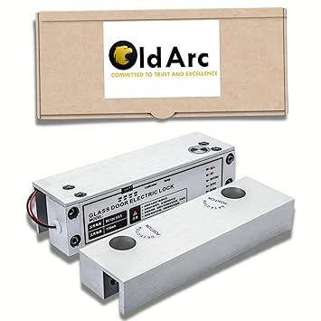 OldArc Electric Drop Bolt Lock for Frameless Glass Door with Timer,12V-DC,Fully Glass Door motorised Lock, Both Fail Safe & Secure, Access Control, Security Lock for Glass Door,5 Wire Signal Feedback