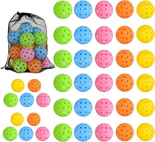 PICKLETECH Pickleball Balls 20Pack|40Pack, 40 Holes USAPA Approved Pickleball Balls with Mesh Bag, Perfectly Balanced, High Bounce True Flight, Outdoor Pickleball Balls for Tournament Play