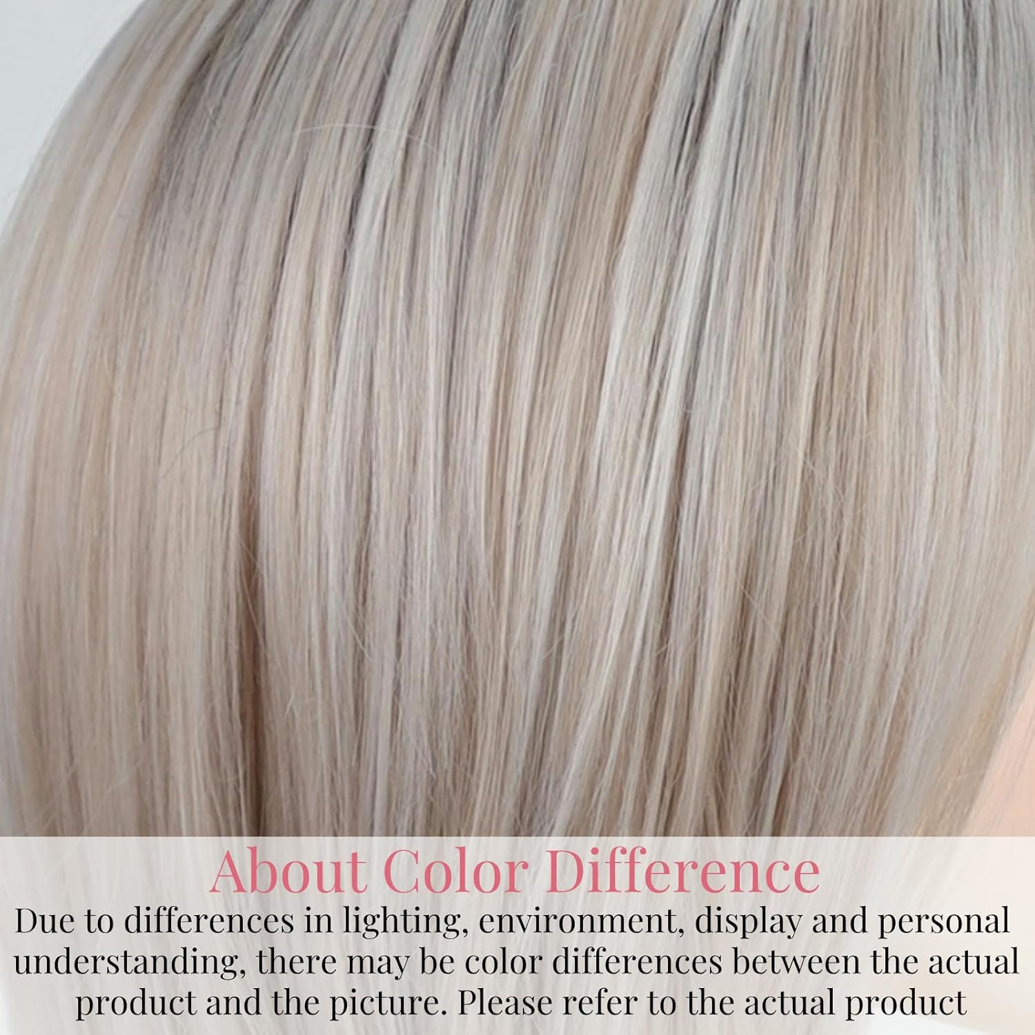 RENERSHOW Layered Mid-length Mix Blonde Bob Wig with Bangs Straight Heat Synthetic Wigs for White Women 12-inch Adjustable Average Size Natural Looking Daily to Party Ombre Wig - Image 6