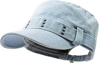 قبعات الجيش كاب قصيرة حافة للرجال الدنيم القطن شقة أعلى البيسبول كاب عارضة Umpire Cadet Cap Military Hat