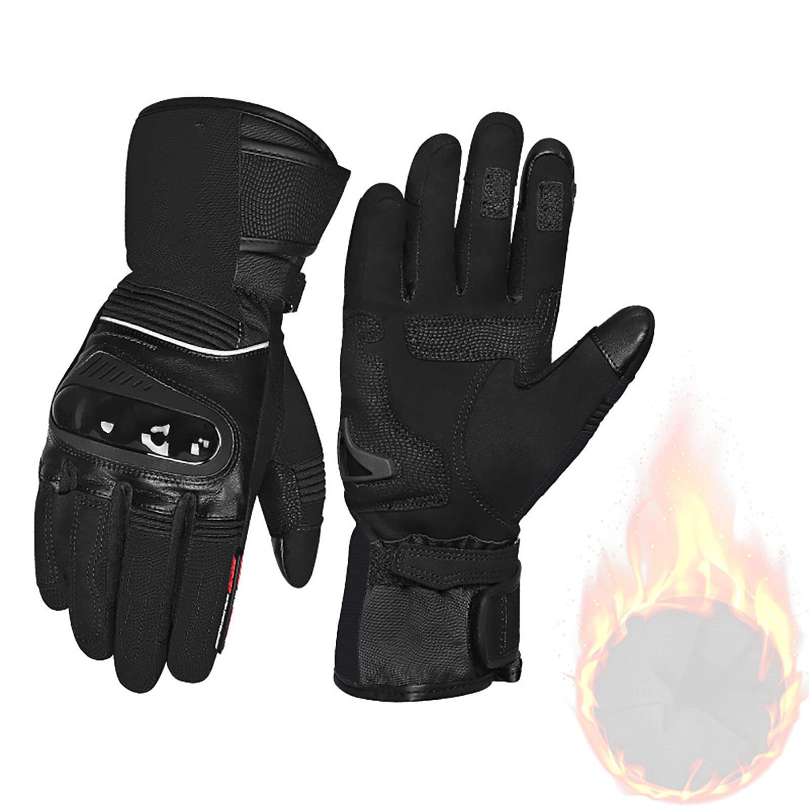 Gants pour Hommes Femmes Moto Écran Tactile Gants Hiver Chevalier Gantelet avec Conception D'essuie Glace Index pour Motoneige Ski Cyclisme
