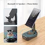 ZEALOT Support de téléphone avec haut-parleur Bluetooth sans fil, compatible avec les téléphones et tablettes,HD Surround Sound, Cadeaux pour femmes ou hommes, Cadeau de jour pour femmes-noir