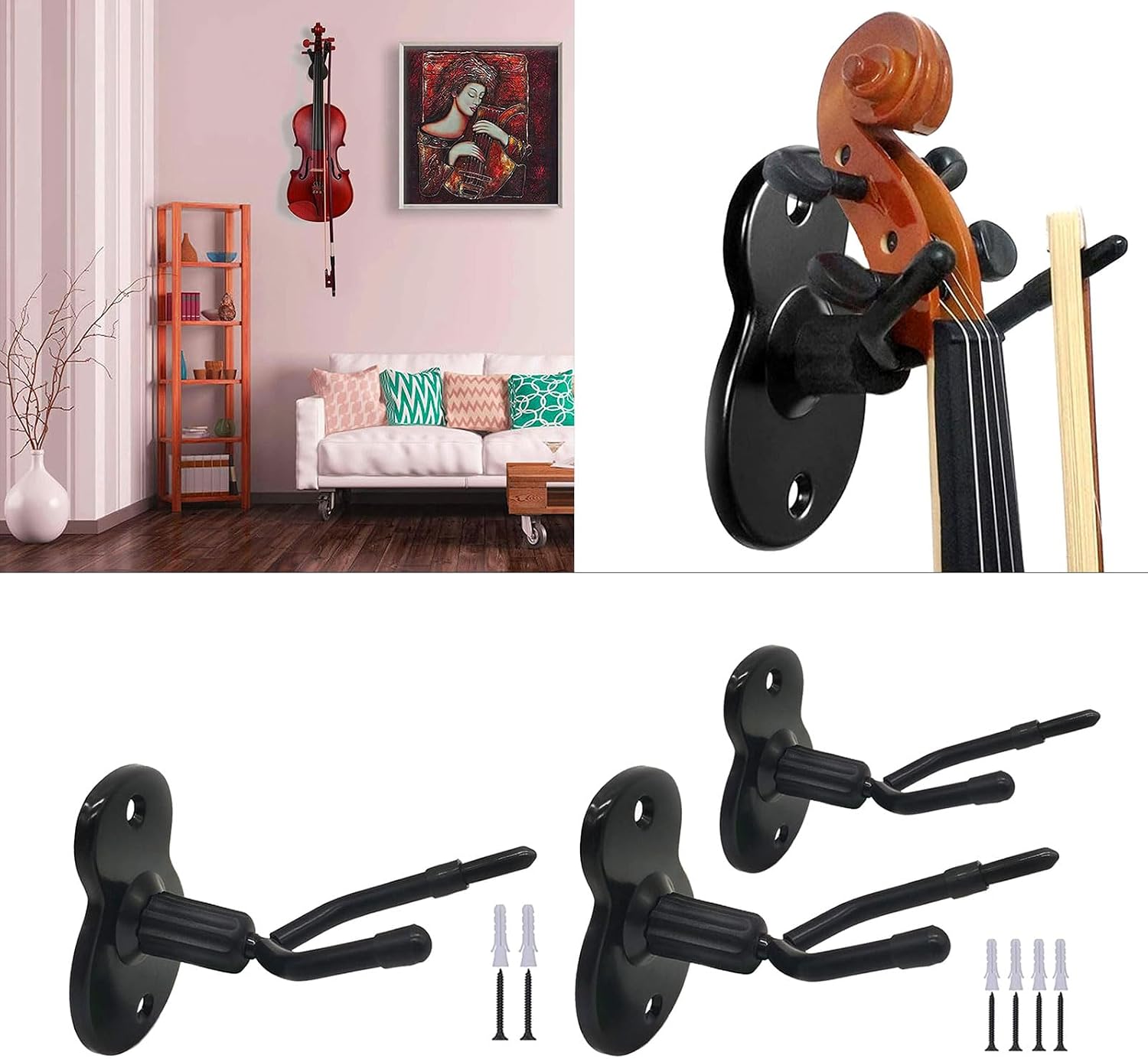 Violin Hanger Violin Violas Hanger Violin Wall Mount for Violin Violas Hanger Wall Mount Violin Hanger Hook image 2