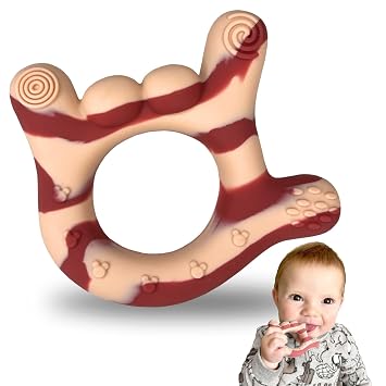 Silicone Hand Teether | I Love You Teethers for Babies 3-6 Months | BPA-Free Teething Toy | Soft Teething Toys 6-12 Months | Massaging Teething Relief - Gift for Babies 0-12 Months Red