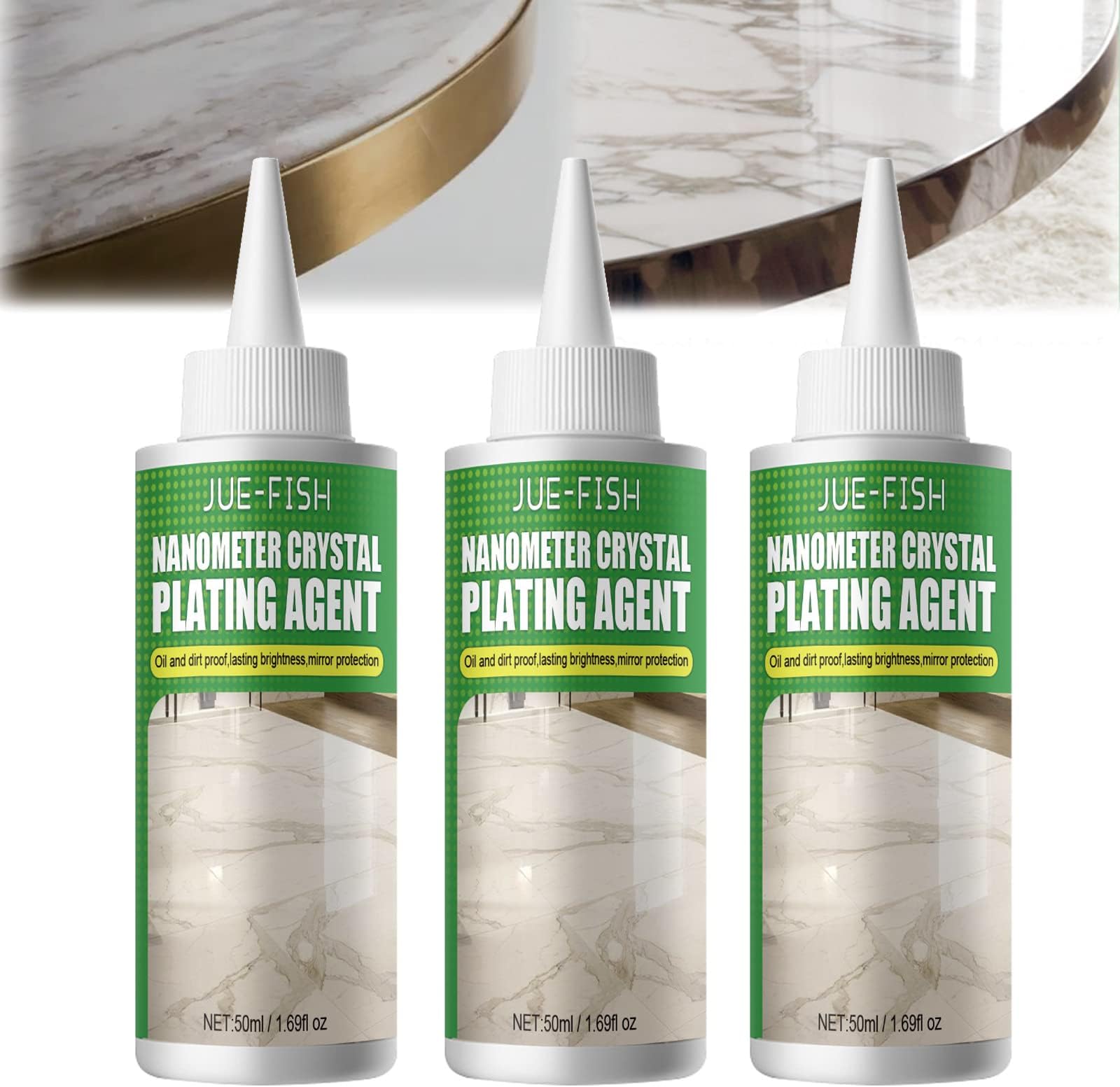 Marble Nano Crystal-Plating Agent, Stone Crystal Plating Agent, Nano Crystal Plating Agent for Kitchen, Marble&Granite&Quartz Countertop Cleaner and Polish (3PC)