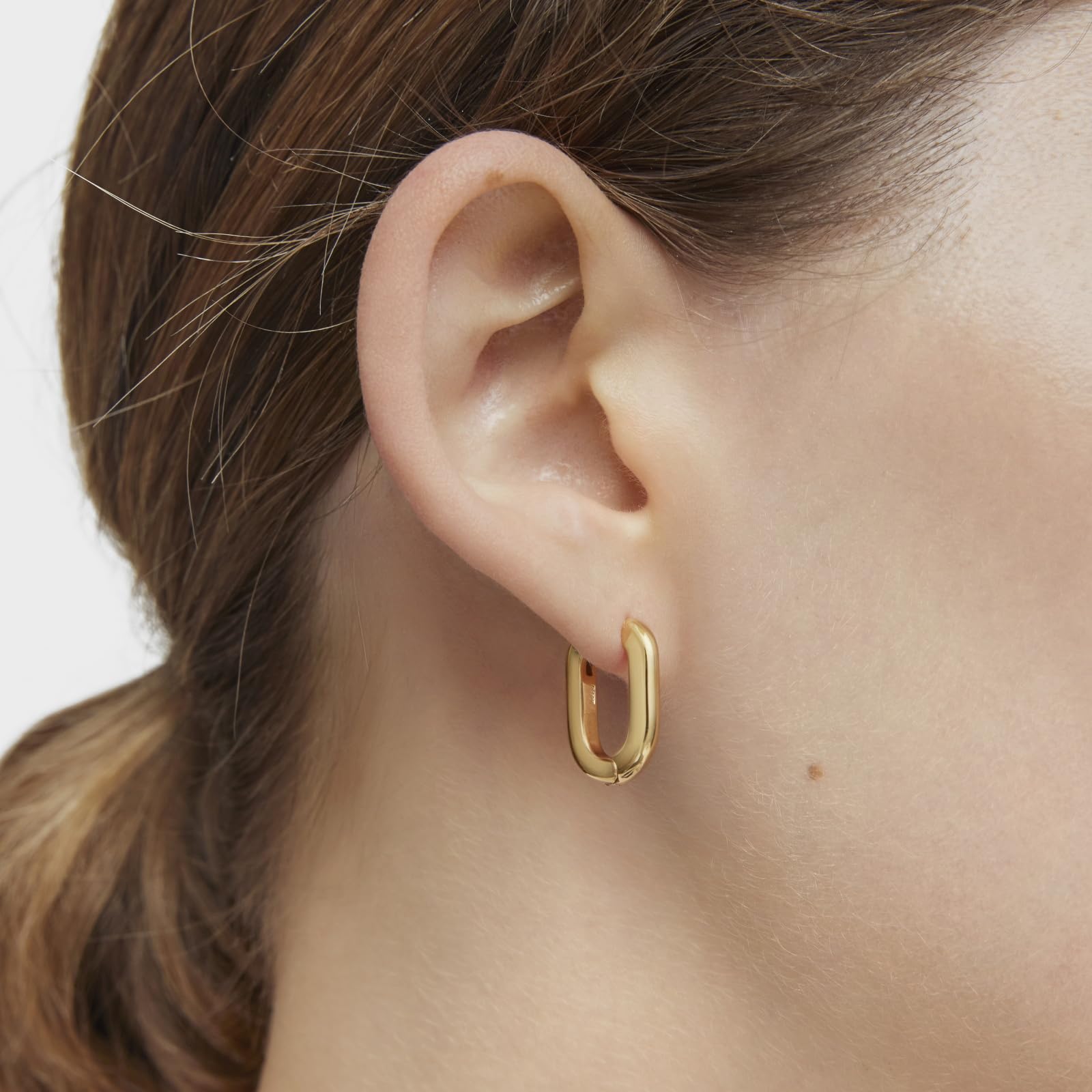 TOUS Pendientes Aro Cortos para Mujer con Baño de Oro 18 Kt sobre Plata de Primera Ley, 2 mm, Colección Basics