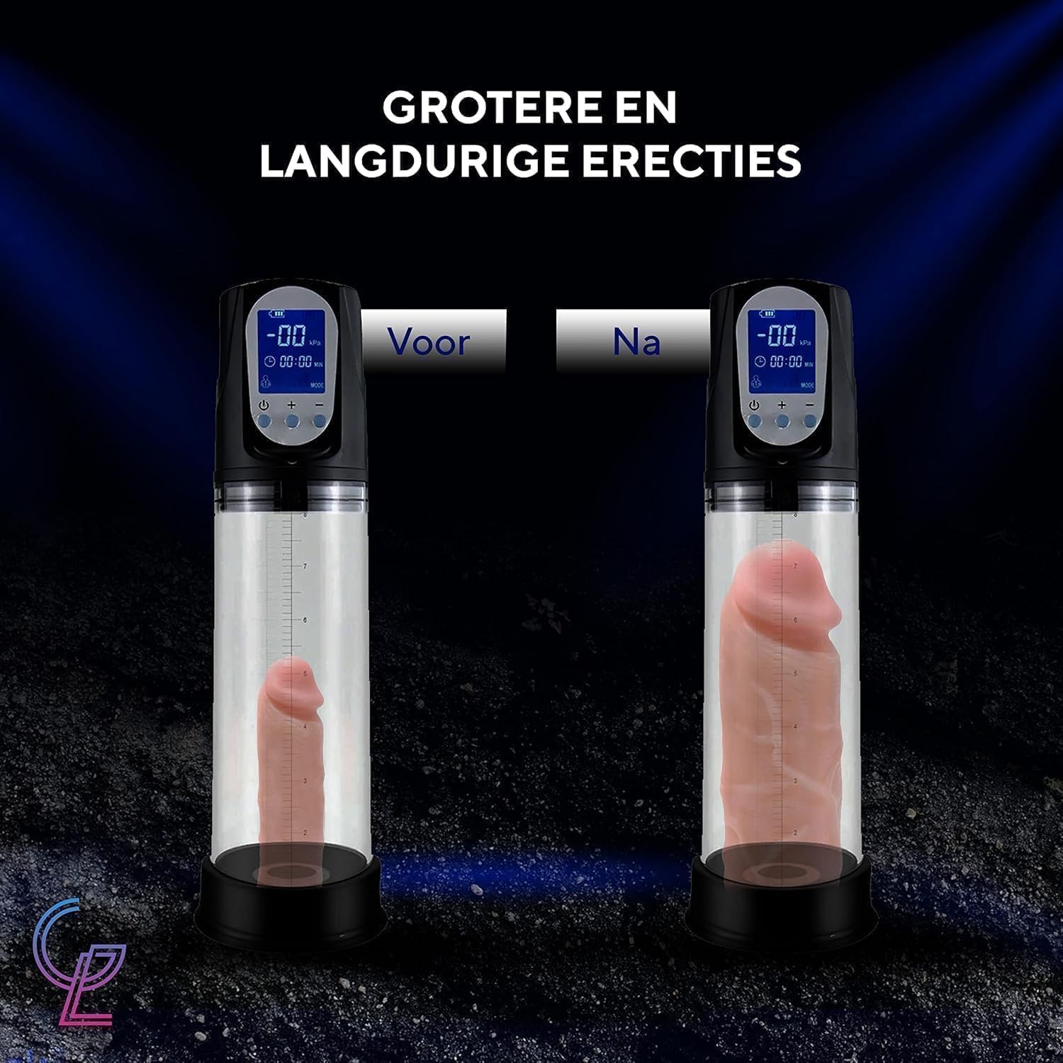 Bomba de Pene Automatica Deluxe para Hombres con Lubricante | Bomba de Vacio Electrica con 2 Anillos | Recargable USB | Pantalla LED | Agrandador