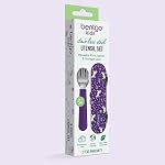 Bentgo® Ensemble d'ustensiles en acier inoxydable pour enfants - Fourche réutilisable, Spoo & Cas de stockage - Acier inoxydable sans BPA de haute qualité, poignées faciles à saisir, lave-vaisselle, coffre-fort pour déjeuner scolaire, voyage & Extérieur (Licorne)
