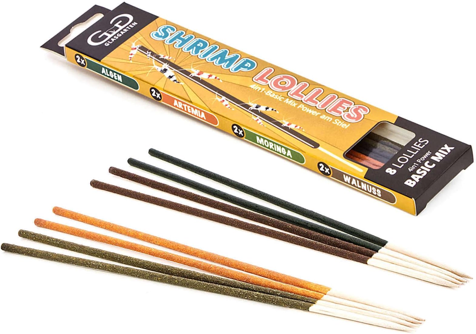 GlasGarten Shrimp Lollies 4-in-1 Food Sticks, Basic Mix