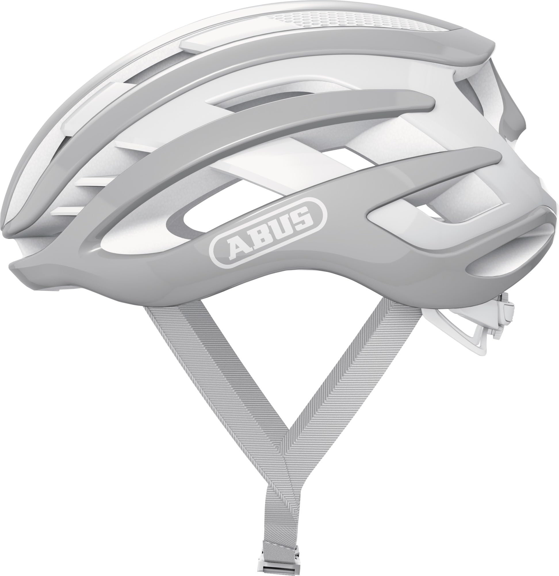 Kask rowerowy szosowy ABUS AirBreaker - Wysokiej klasy kask rowerowy do profesjonalnej jazdy na rowerze - dla nastolatków i dorosłych - Kask dla mężczyzn i kobiet - Pure Grey, rozmiar L