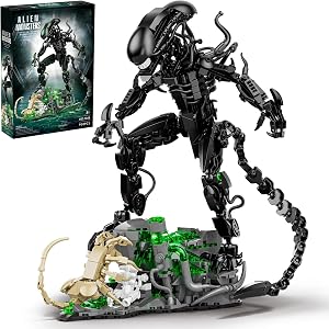 Alien Xenomorph Klemmbausteinen Baustein Set, Kompatibel Mit Detachable Xenomorph & Detailbasen, Erwachsene und Kinder ab 8-16+ zu Geburtstag, Weihnachten 958PCS