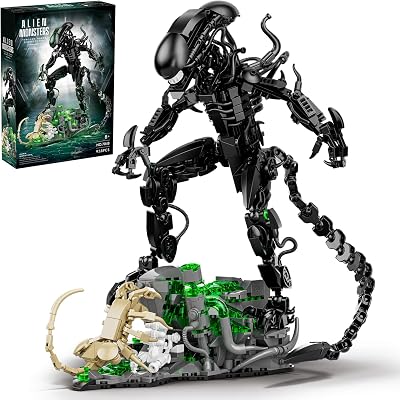 Alien Xenomorph Klemmbausteinen Baustein Set, Kompatibel Mit Detachable Xenomorph & Detailbasen, Erwachsene und Kinder ab 8-16+ zu Geburtstag, Weihnachten 958PCS
