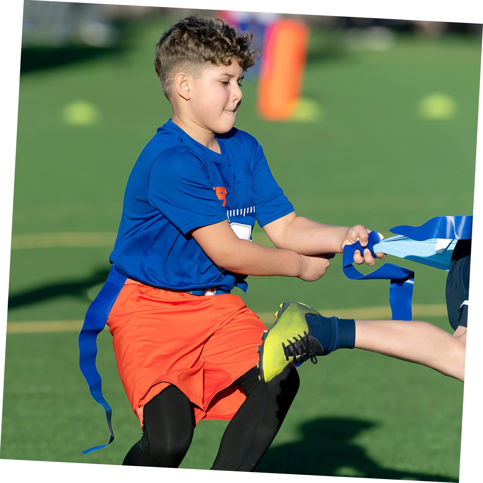 ibasenice Cinture da Football con Bandiere 10 Pezzi in Poliestere Pvc | Set 30 Bandierine, per Squadre Organizzate e Atleti Adulti, Facili da Mettere e Togliere