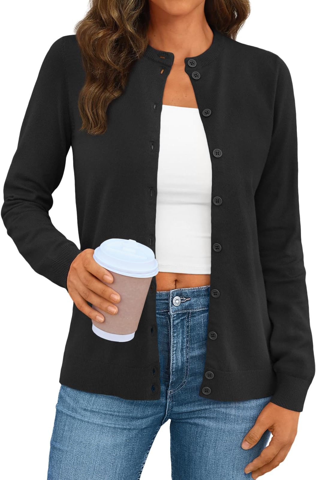 LILLUSORY Women's Fall Cardigan Sweaters 2025 Lightweight Oufits Clothes Fashion Trendy Long Sleeve Tops Casual Jackets