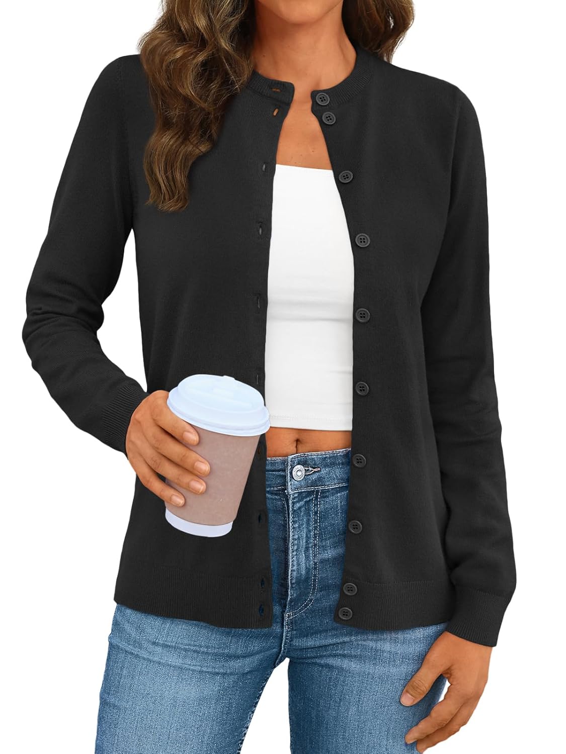 LILLUSORY Womens Fall Cardigan Sweaters 2025 Lightweight Oufits Clothes Fashion Trendy Long Sleeve Tops Casual Jackets