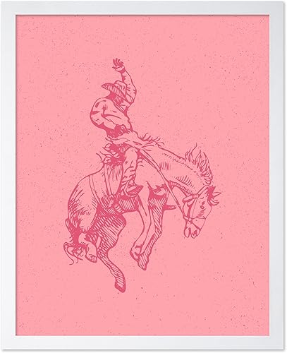 Miniatura 18 de Poster Master Póster de Rodeo marrón – Estampado retro de vaquero sobre caballo – Arte de vaquero – Arte occidental – Arte del salvaje oeste –