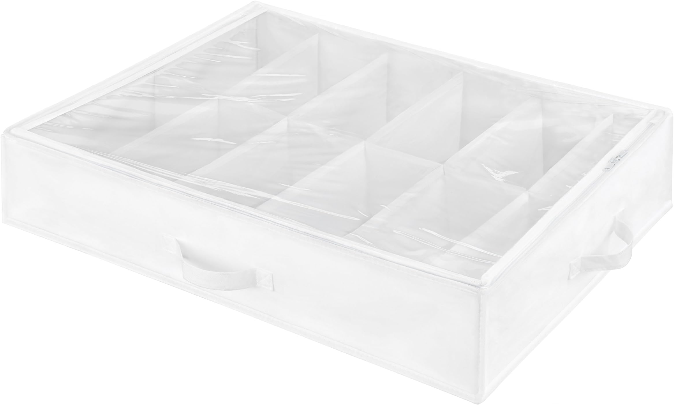WhitmorUnderbed Shoe Bag, White with Clear Top