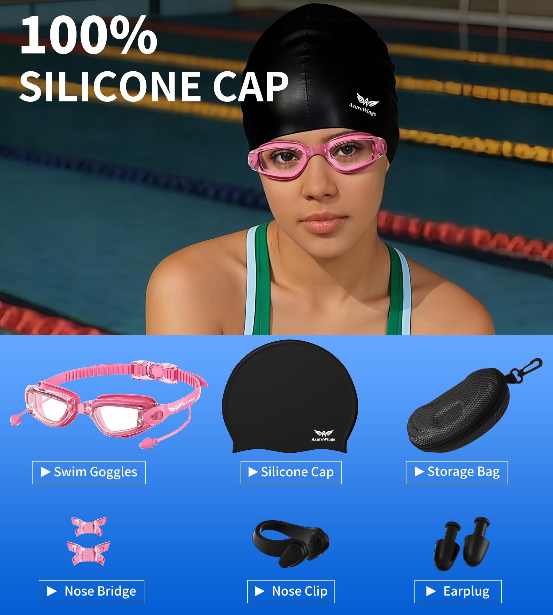 Confezione da 2 occhialini da nuoto anti perdite, anti-appannamento e UV, per adulti, uomini e donne, lenti a specchio HD, lenti a specchio in policarbonato, per acqua e piscina