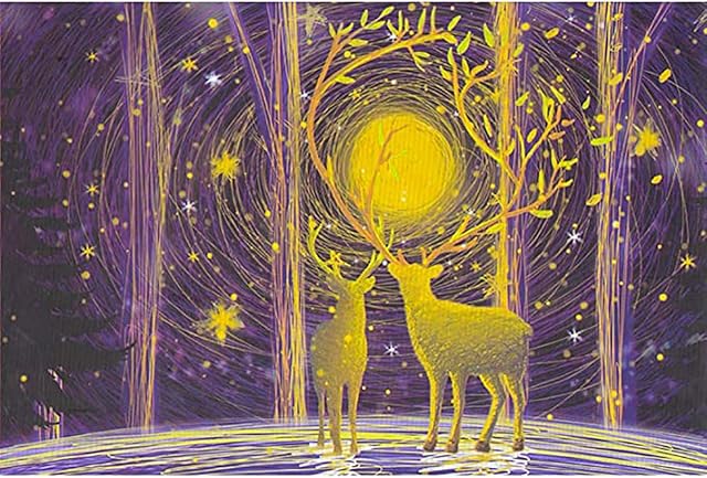Meryi Christmas Deep Forest elk/Père David's Deer Jigsaw Puzzles for Adults 1000 Piece, Adult Children Intellective Educational Toy DIY Collectibles Modern Home Decoration