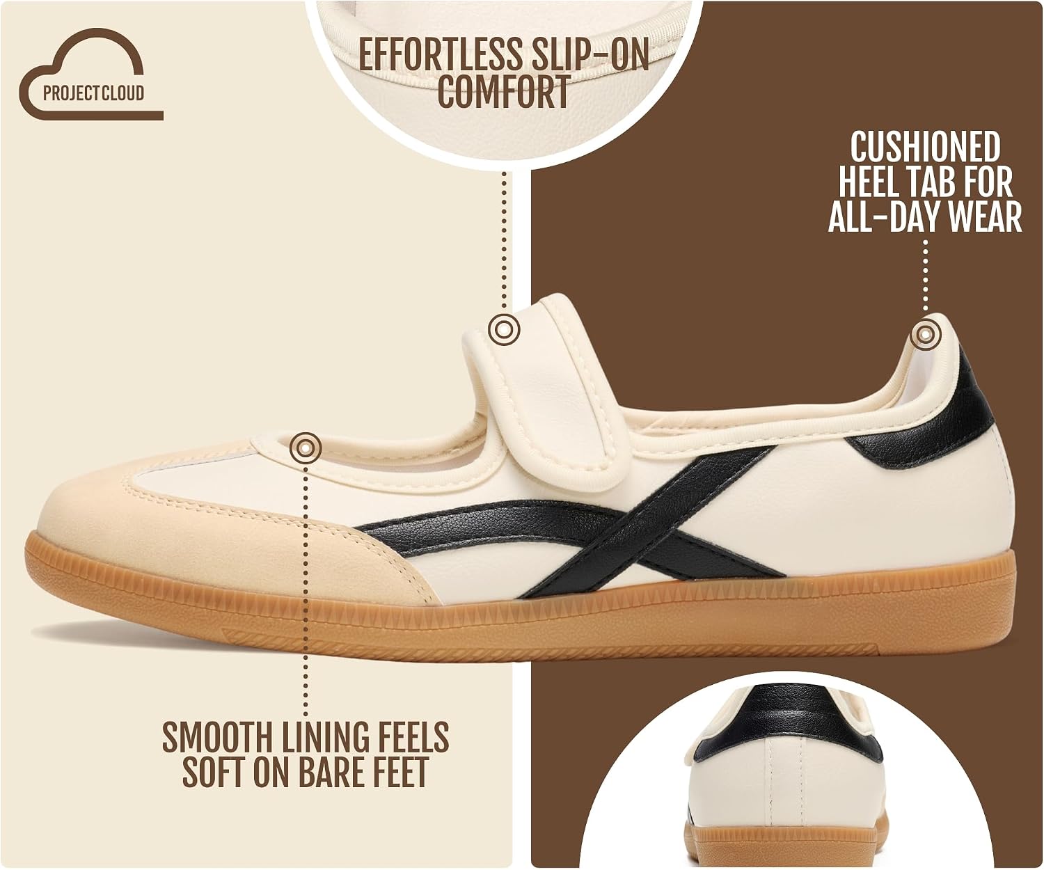 Project Cloud Mary Jane Shoes, Comfortable Fashion Sneakers for Women image 3