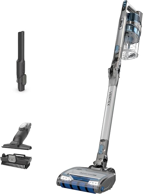 Shark IZ462H Vertex Ultra Aspirateur de bâton léger sans fil avec DuoClean PowerFins, Crevice, Pet Multi-Tool, Anti-allergène, Brosse, Portable, Flex, 60 min Durée du parcours, Bleu