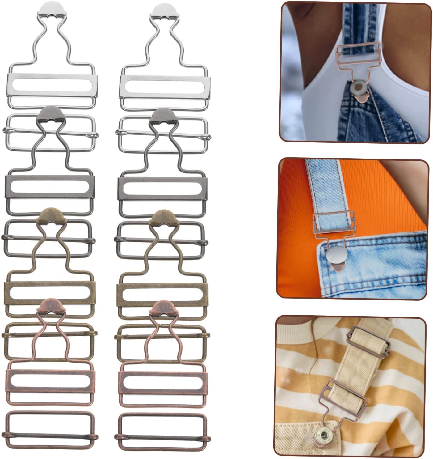Set 6 Fibbie Di Ricambio In Metallo Per Bretelle – Regolabili, Colorate, Per Pantaloni E Abiti Da Lavoro (Larghezza 38 Mm)