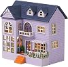 CUTEROOM Diy Dolls House Kit,Miniature Dolls House Kit with Furniture and LED Lights,Handmade Crafts Diy Miniature Room Kit for Teens Adult Gift Happy House