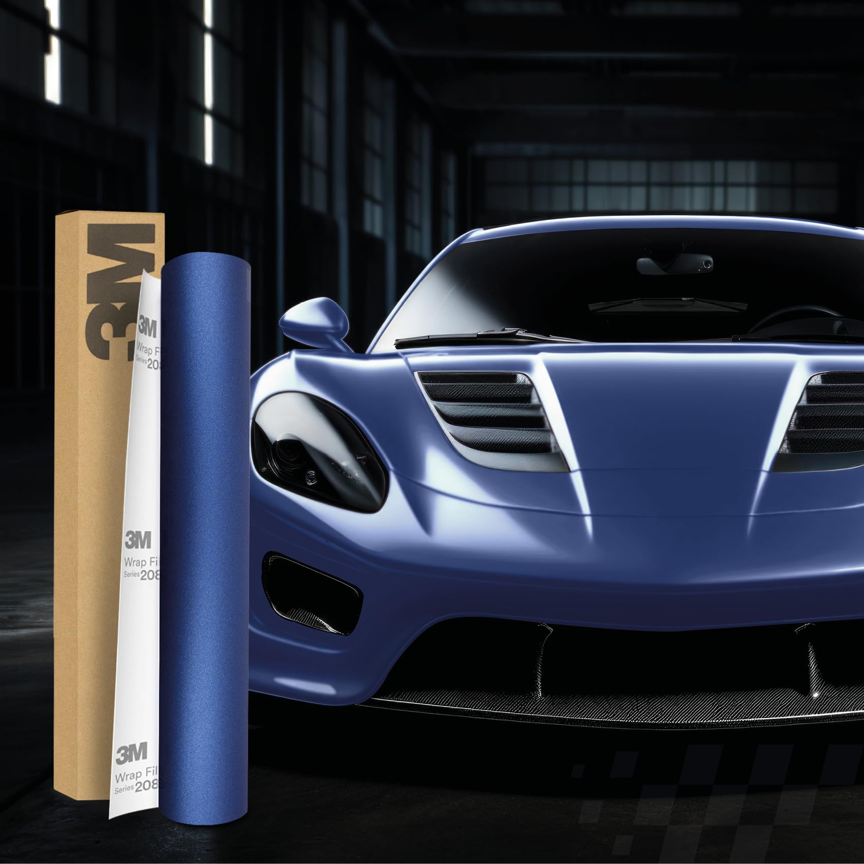 Film autocollant 3M 2080 pour voiture 30x152cm, film auto-adhésif pour voiture, moto, bateau, film de protection de peinture 3D avec canaux d’air pour le filmage (M217 Bleu métallisé mat ardoise)