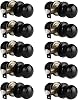 Gobrico 10 Pack Matte Black Door Knobs Interior Closet Door Knobs for Hallway Passage Function Round Door Knob Keyless Door Lock Stainless Steel