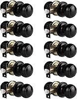 Vista 16 de Gobrico Cerradura de puerta de paso de acero inoxidable níquel satinado interior sin llave redonda perilla de puerta cerrada, 1 paquete