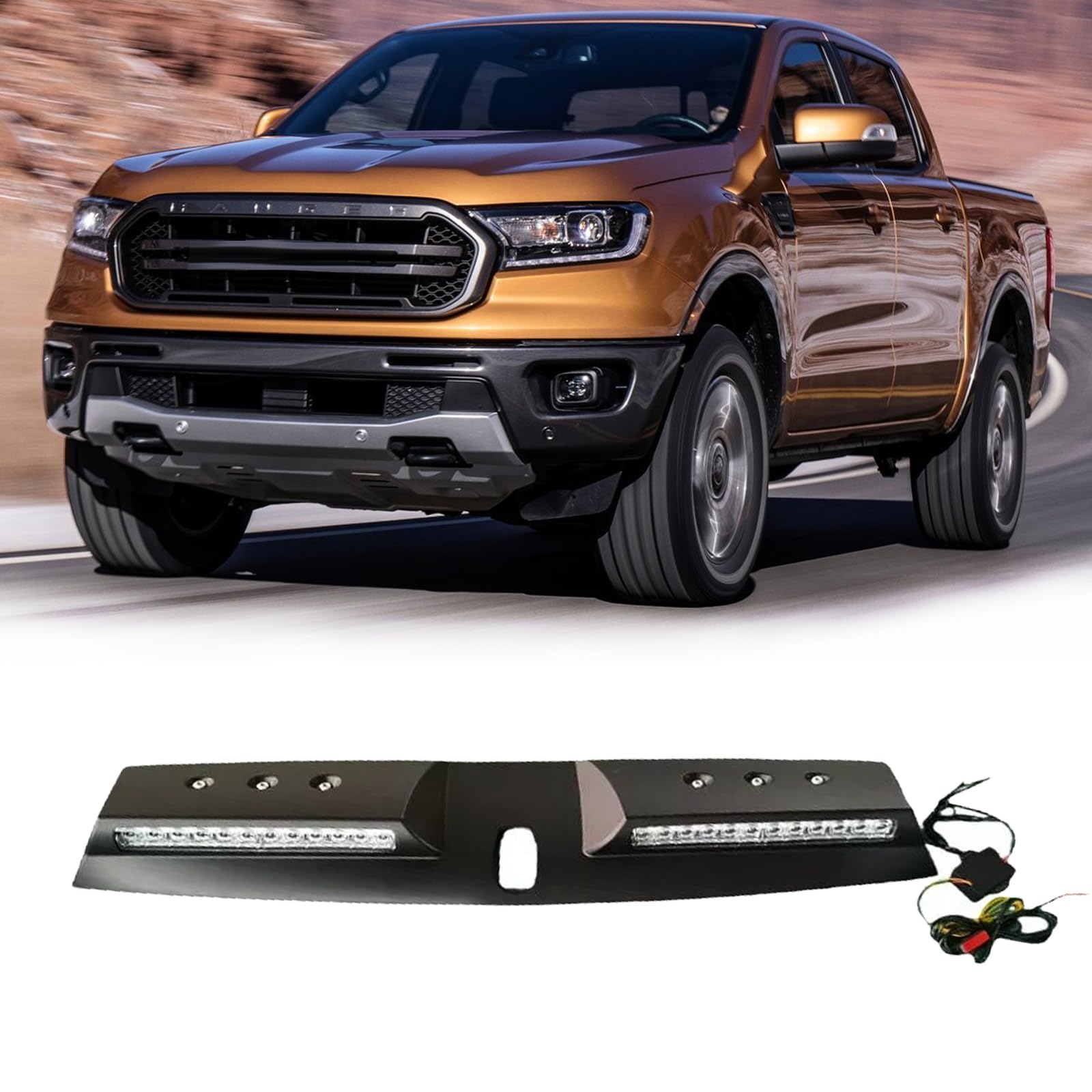 Roof Top Light Lamp Bar with LED DRL Super Bright Fits for Ford Ranger T6 T7 T8 2016-2023