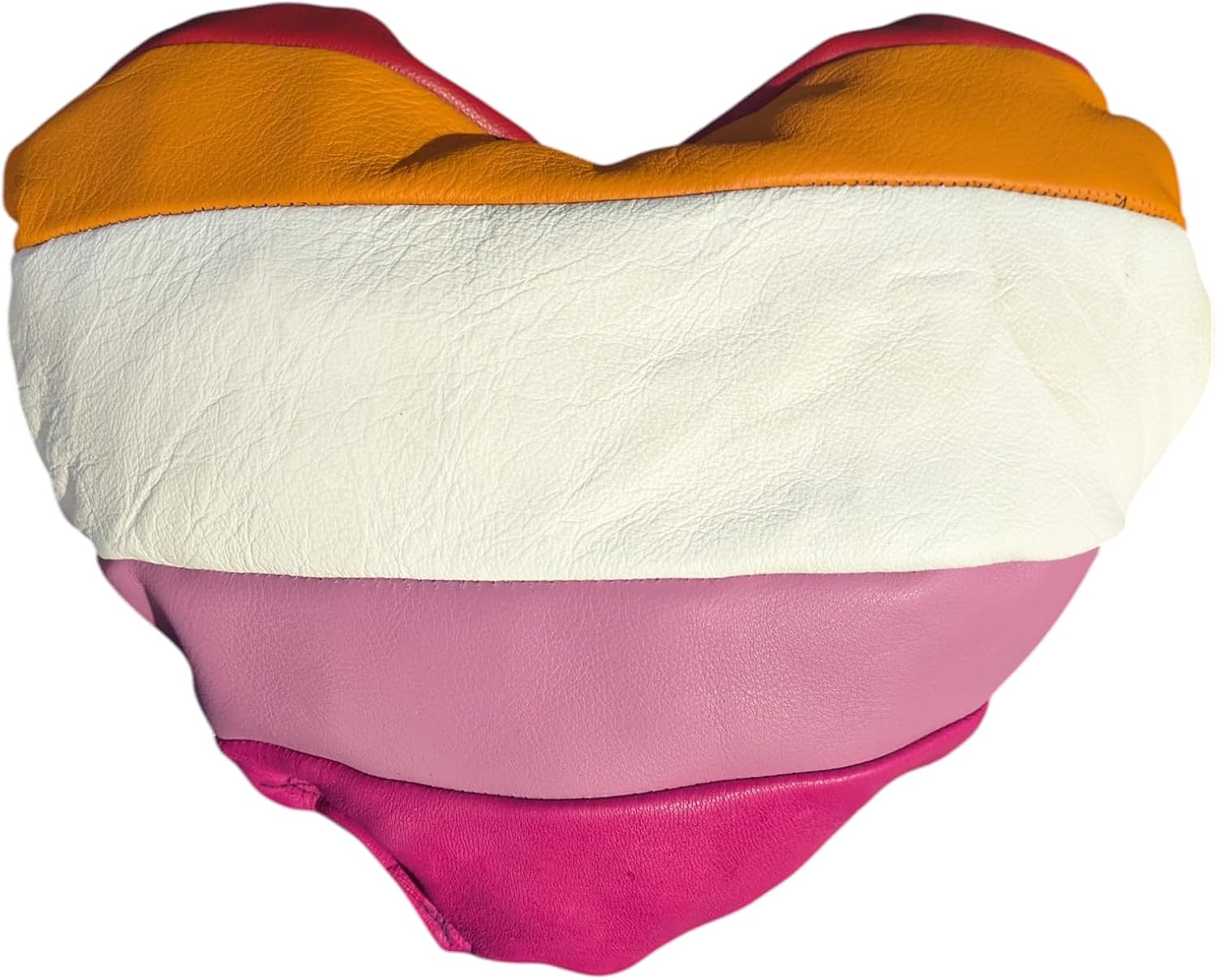 Hand Crafted Pride Flag Leather Aftercare Pillow (Non-Binary)