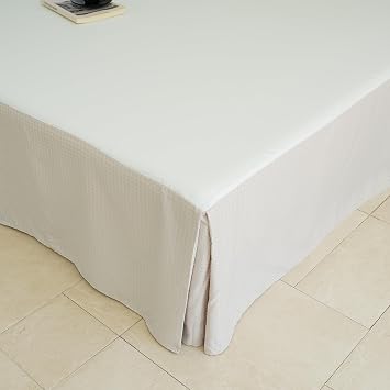BISELINA Waffle Weave Bed Skirt, 14" Tailored Draped Basic Dust Border Soft Comfort Farmhouse Bedding 14" Queen, Khaki
