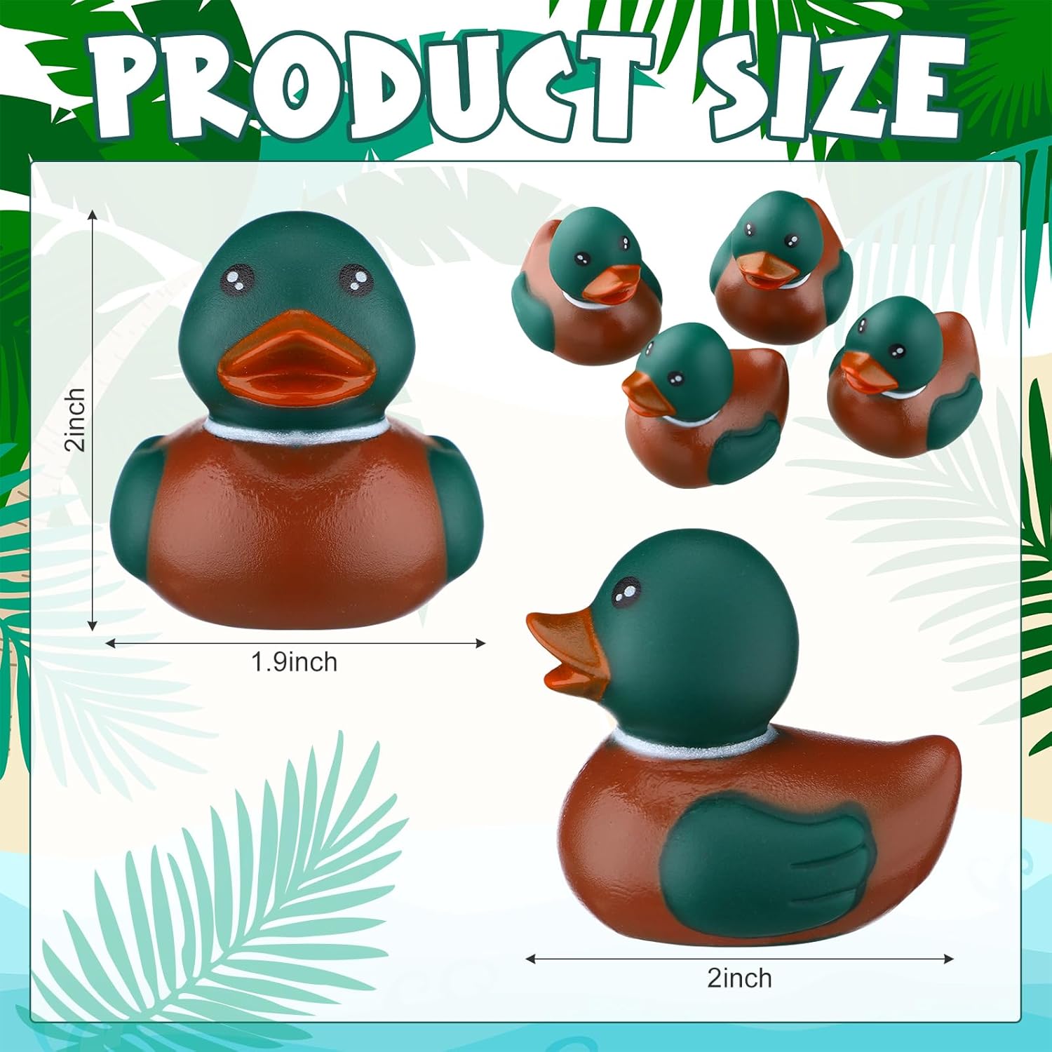 Rubber Duck 2 Inch Duck Bath Floating Rubber Duckies Adorable Party Supplies for Ducky Hunting Birthday Party Gift Nature Birds Lovers Hunting Decoration(48 Pcs,Mallard)