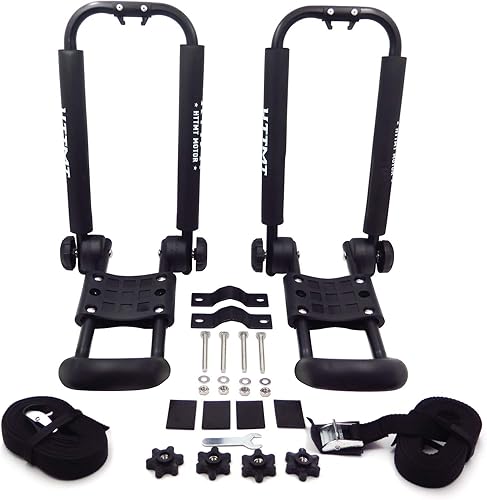 Miniatura 4 de HTTMT Kayak plegable -A- 1 par de kayak plegable (estilo A) portador barco canoa soporte plegable snowboard J-Bar techo par