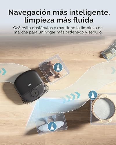 Miniatura 7 de eufy Robot aspirador y trapeador C28 para pelo de mascotas, succión de 15,000 Pa, trapeador de rodillo autolimpiante HydroJet™ con 540 RPM, diseño