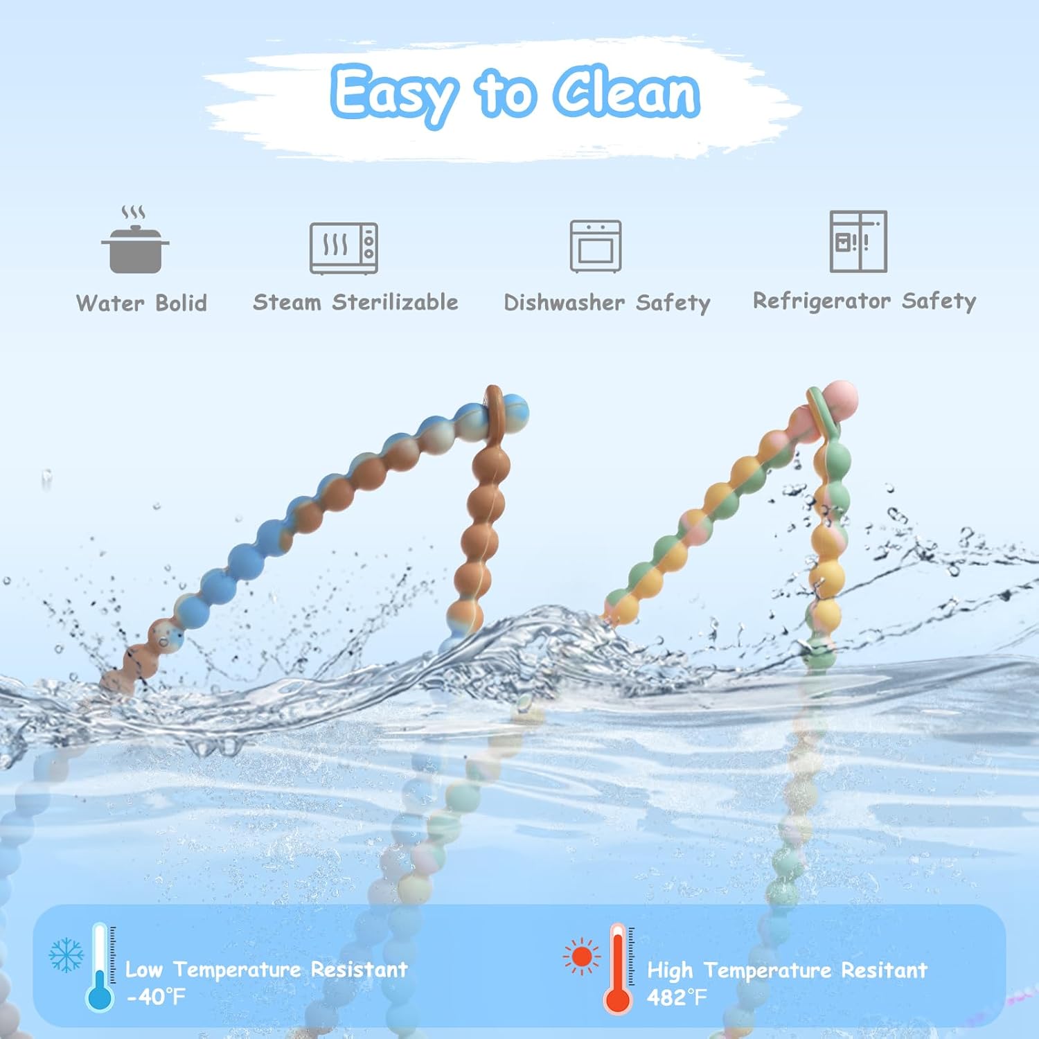 Teething Necklace for Baby - Integrated Safety Design for Toddler, Sensory Chew Necklace for Kids, Boys, Girls with Autism, ADHD, Fidget - Nursing Breastfeeding Necklace for Mom