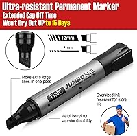 Vista 4 de Fuutreo 32 Pcs Jumbo Permanent Markers Bulk Large Chisel Tip Permanent Markers Waterproof Jumbo Pens Quick Drying Office Supplies(Black)