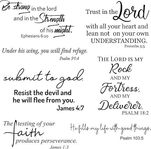 Vista 12 de BBTO Calcomanías de Versículos Bíblicos Adhesivas Inspiradoras, Calcomanías de Pared con Citas Religiosas Motivacionales, Adhesivos de Escritura