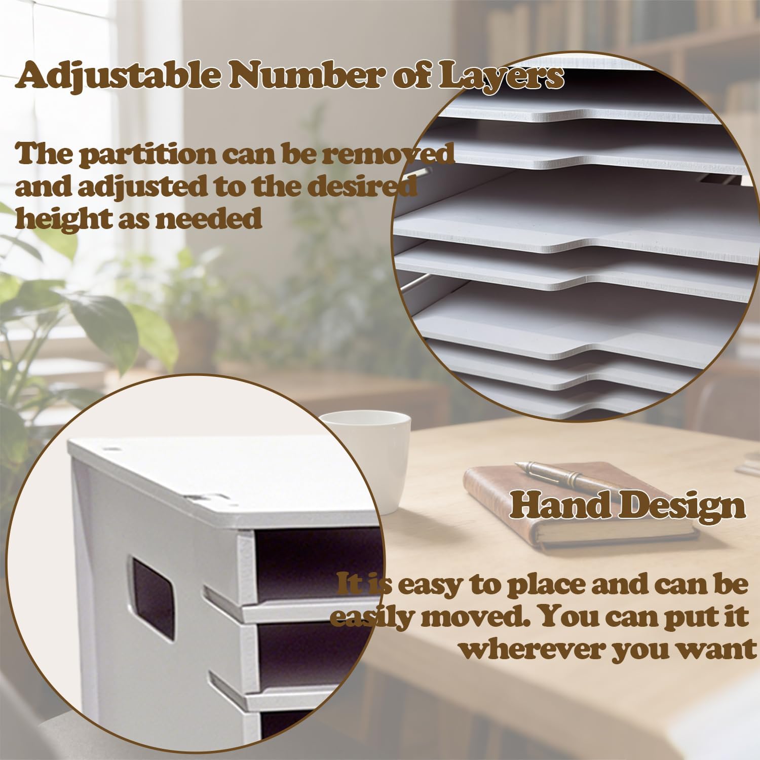 Scrapbook Paper Organizer Storage 12" x 12", 12 Slots File Sorter Storage, Desktop Paper Organizer Rack, 12 Tier Craft paper Holder for Home Office