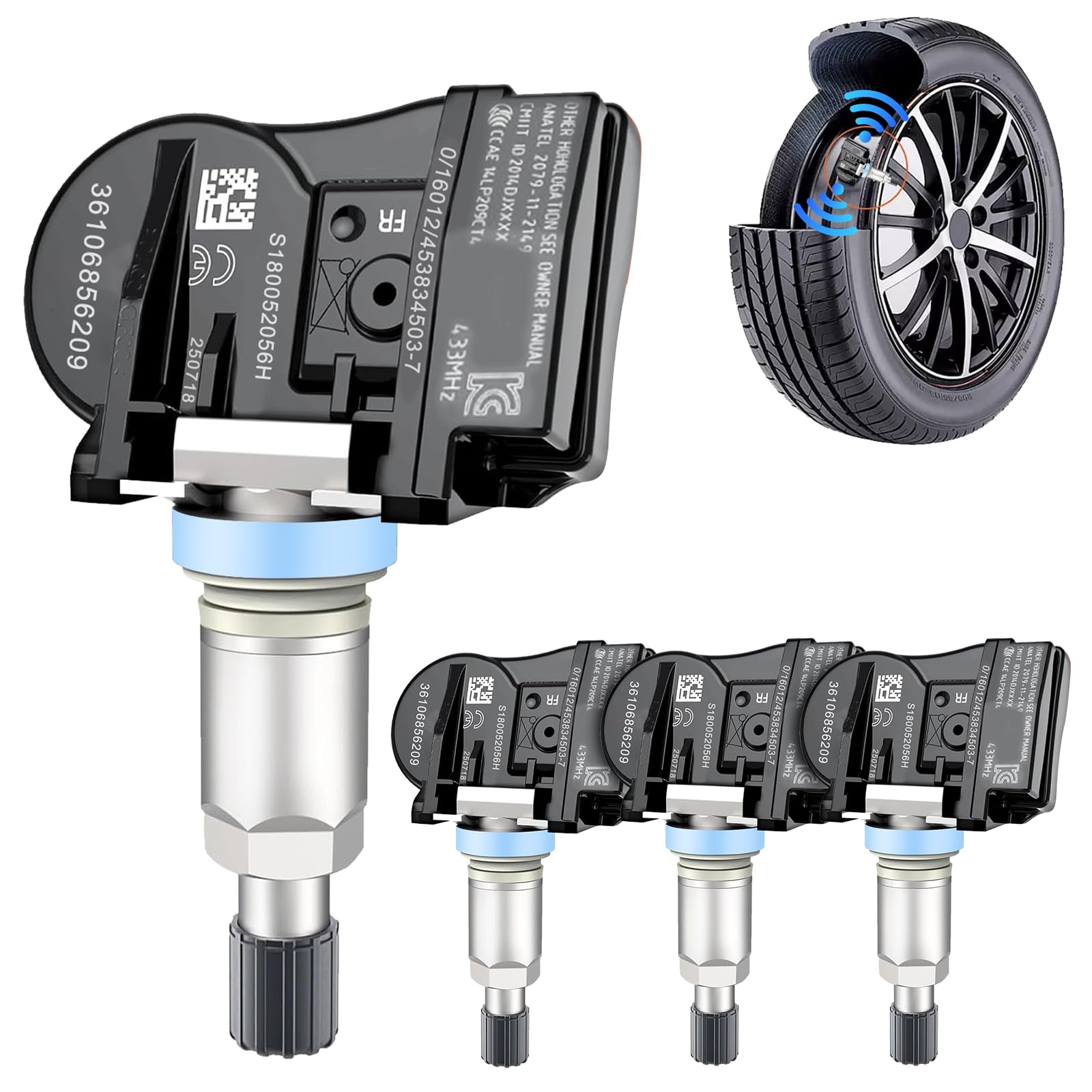 4 Stück Reifendrucksensor Kompatibel mit BMW 1er 3er 4er M3 F20 F21 F22 F23 F87 F45 F30 F32 F33 i3 i8 X1 X2 X5 X6, 36106856209 RDKS Sensoren, TPMS Reifendruckkontrollsystem