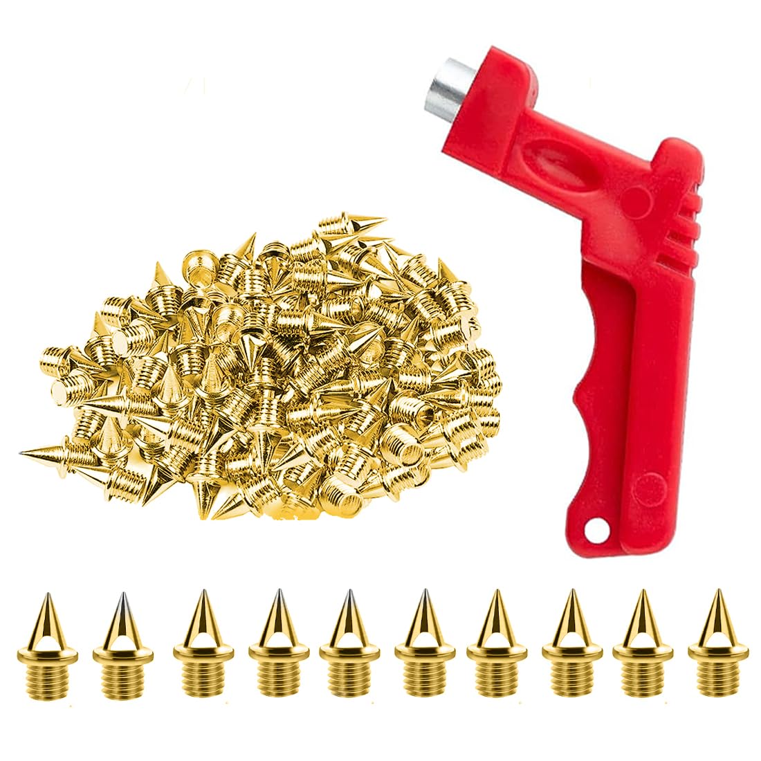 50 Chiodi Per Scarpe Atletica - Tacchetti 5mm In Acciaio, Con Levapunti, Oro - Foto 9