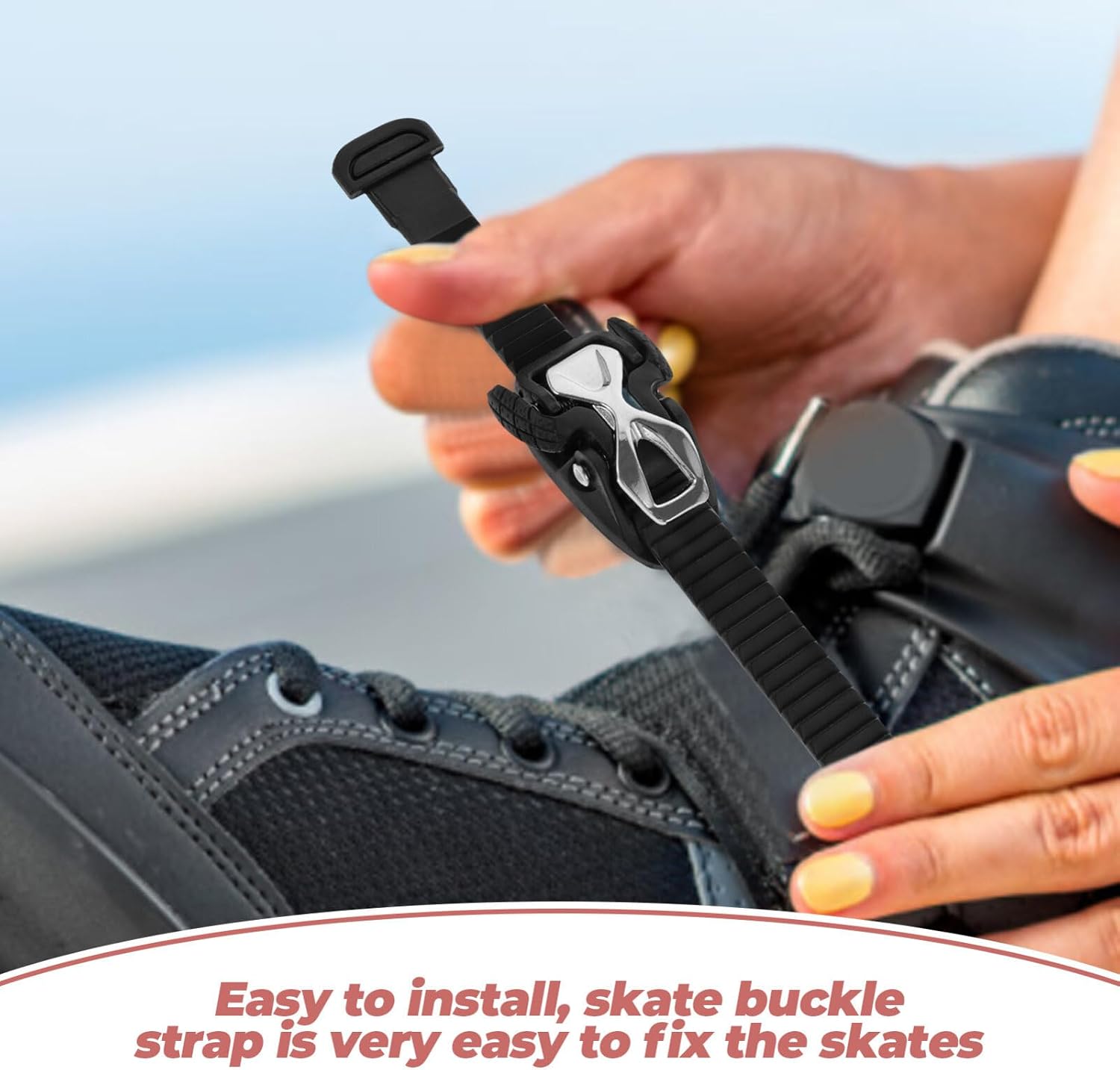 Toddmomy Roller Skate Straps 2 Sets Roller Skate Shoes Energy Strap Buckles Replacement for Men Women Kids Outdoor Skating Part