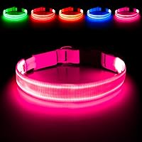 Vista 13 de Illumifun Collar LED para perro, collar con luz recargable por USB que brilla en la oscuridad, luz de seguridad ajustable para mascotas para tus Azul