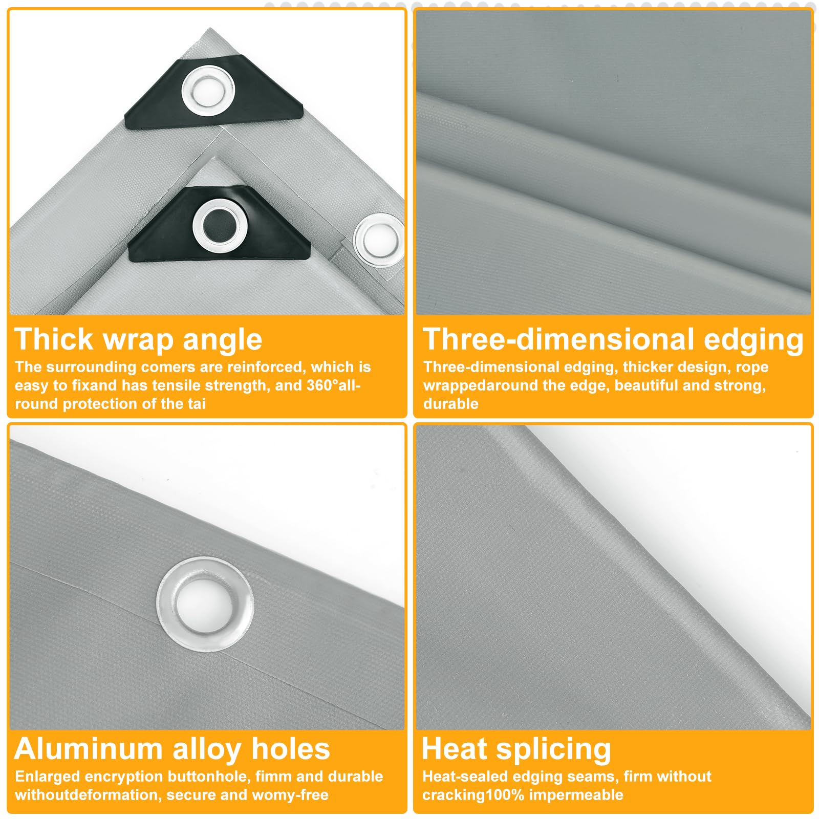 Telone Con Occhielli Rinforzati Telone Impermeabile Pesante 16 Oz In Tela Di Cotone - Copertura Per Legna, Attrezzature, Cantieri, Colore Verde - Foto 8