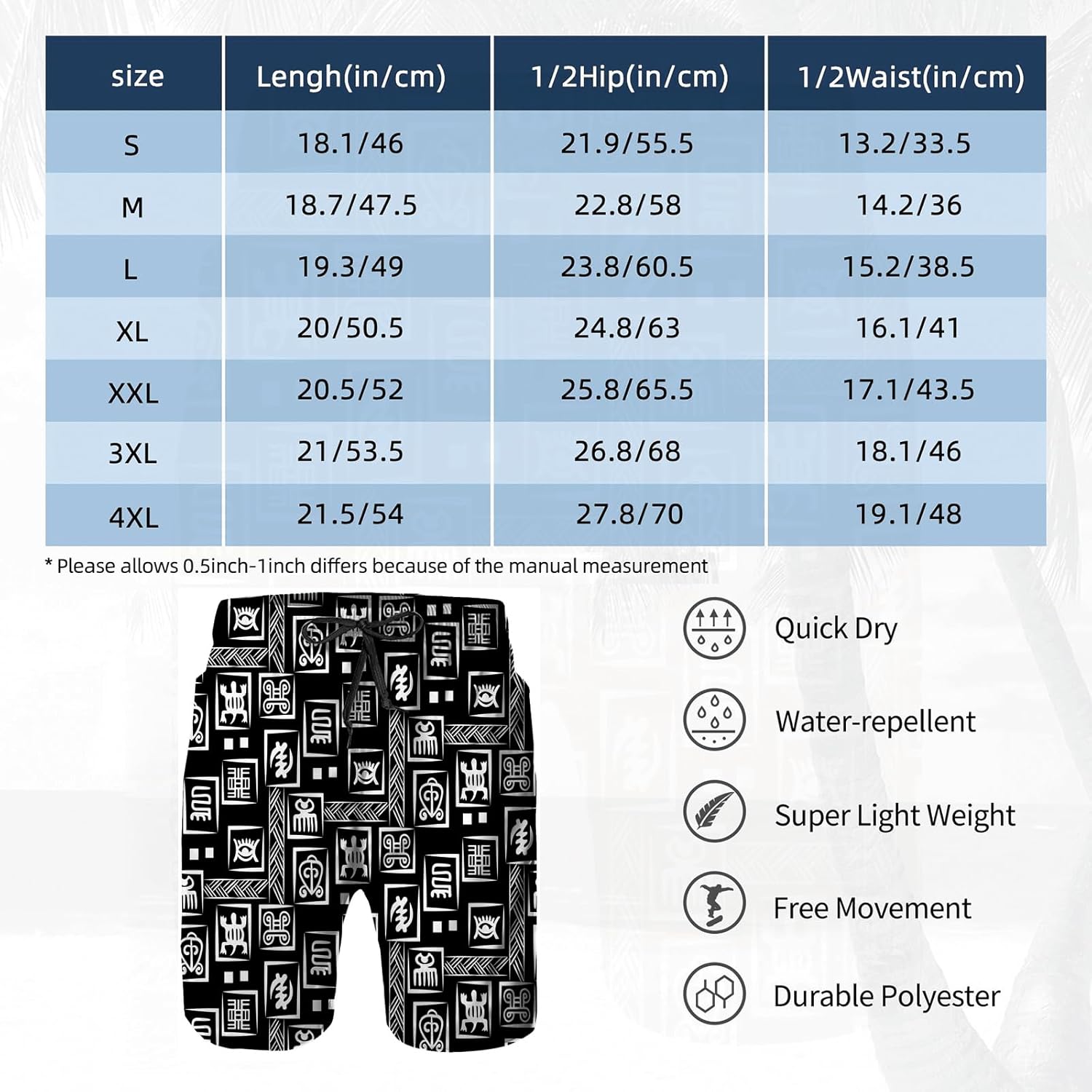 Mens Swim Trunks with Mesh Lining,Quick Dry Swimsuit Board Shorts Beach Pants Swimwear Bathing Suits - Image 7