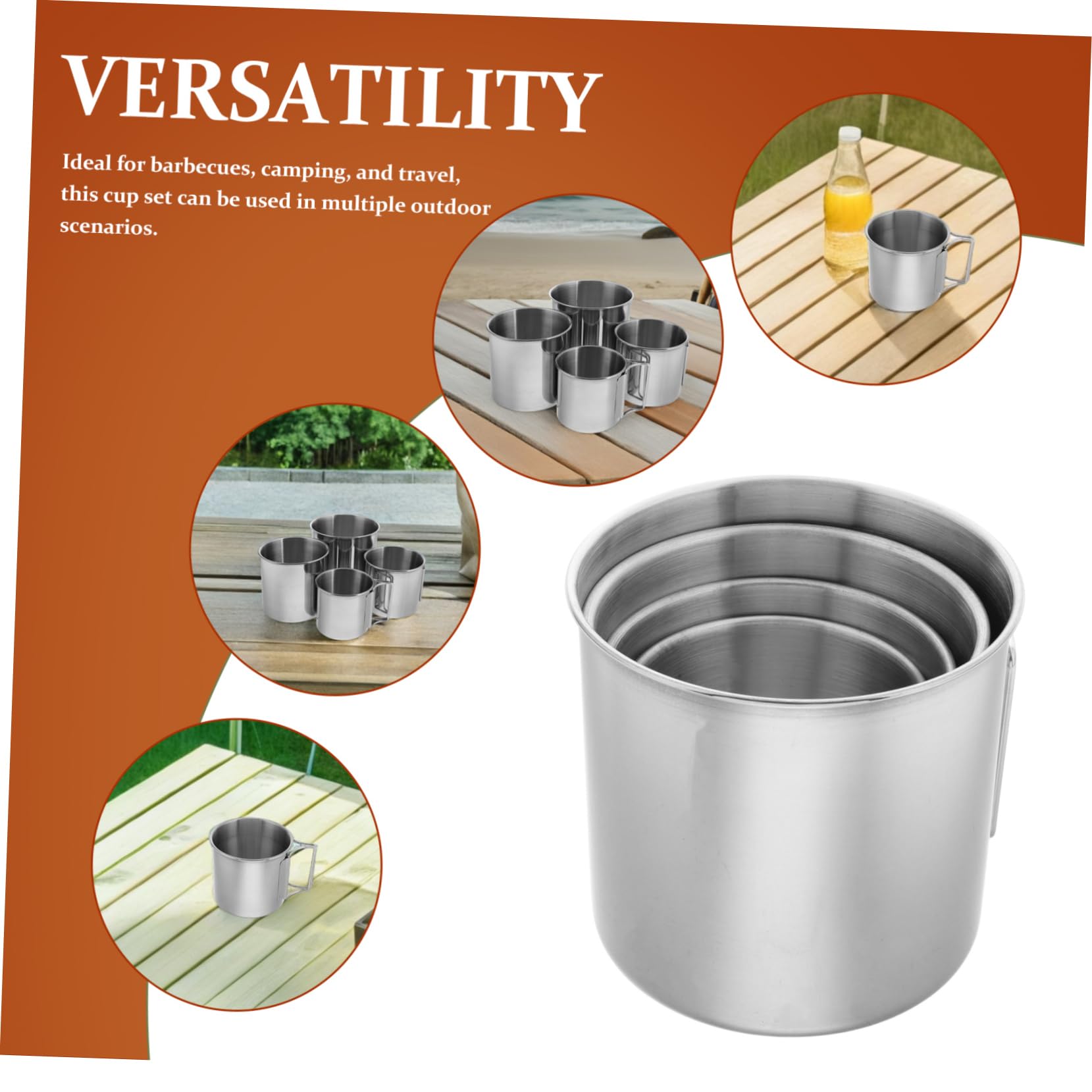 ifundom 4 Stück Teiliges Set Klappbare Campingbecher mit Griff Robuster Outdoor Trinkbecher für Wandern Picknick Grillen Vielseitiger Faltbarer Wasser und Bierbecher