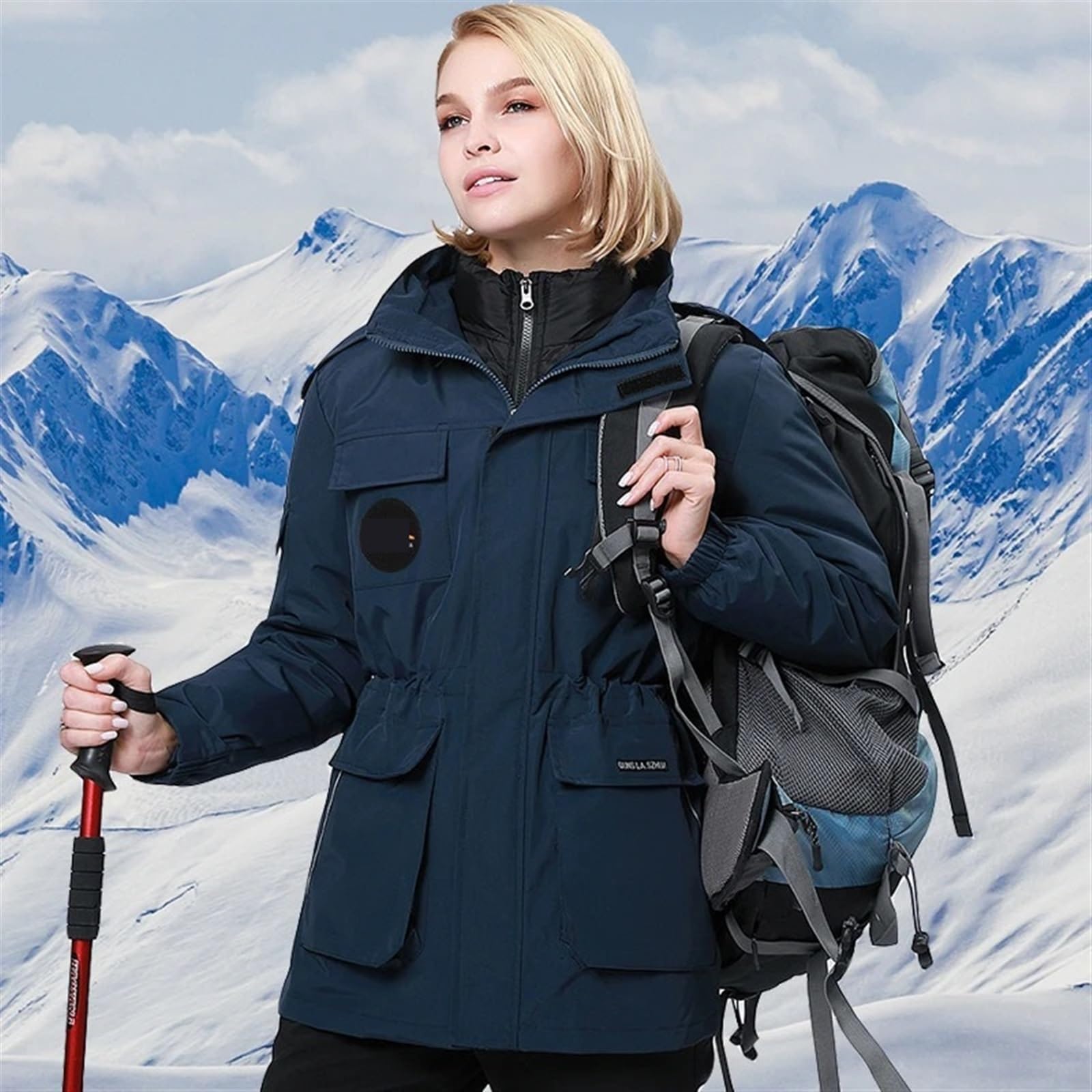 Tuta da Sci Donna Calda Tuta da Sci da Donna Invernale da Neve Piumino e Pantaloni da Esterno Impermeabile Traspirante Abbigliamento da Snowboard Femminile Abiti da Sci((off-White White) Set,Asian S)