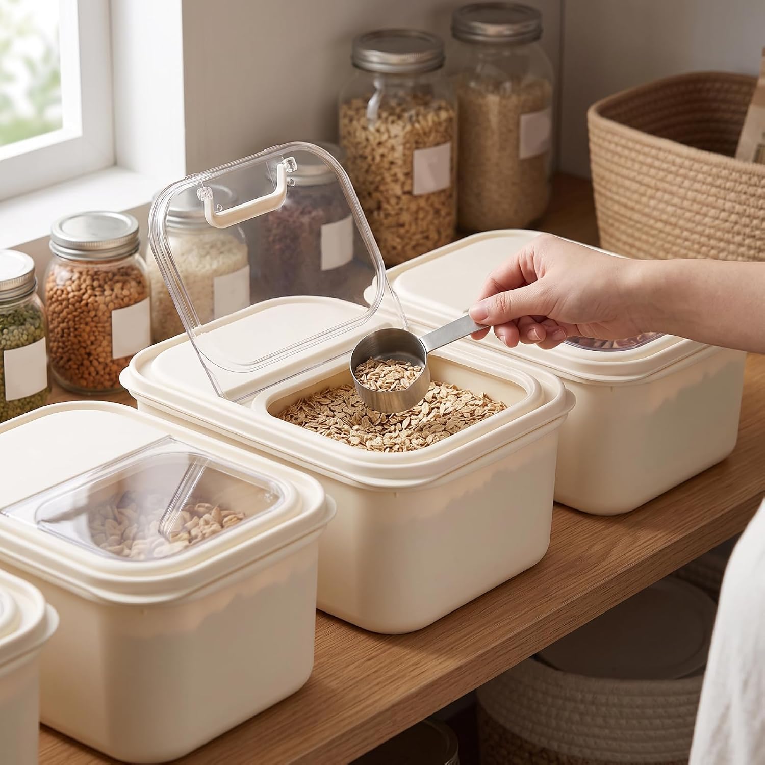 Pssopp 20 Lbs Rice Storage Container, Airtight