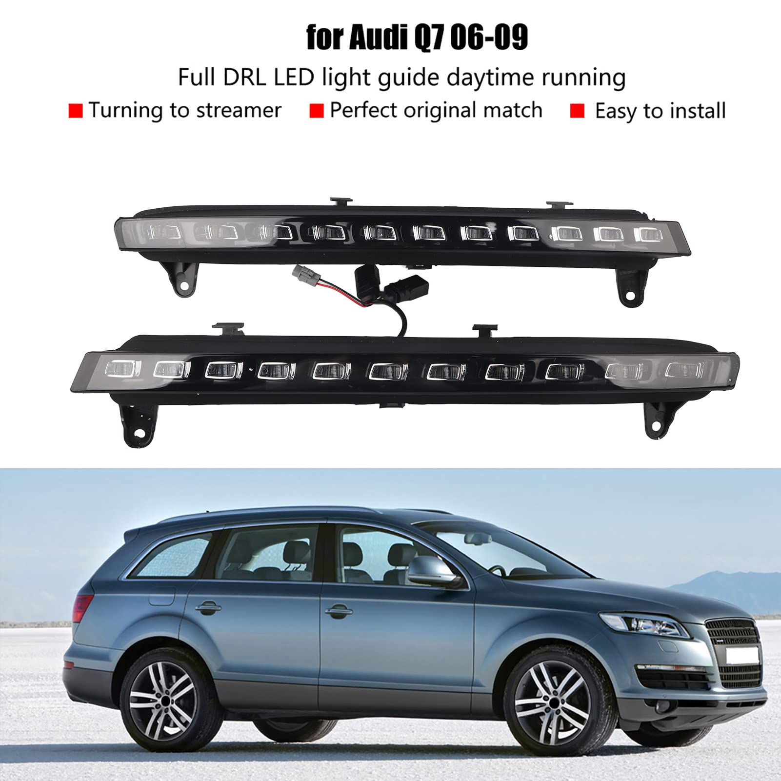 1 Paar Auto Tagfahrlicht Blinker 2 Farbe Drl Nebel Lampe Für Q7 2006 2007 2008 2009